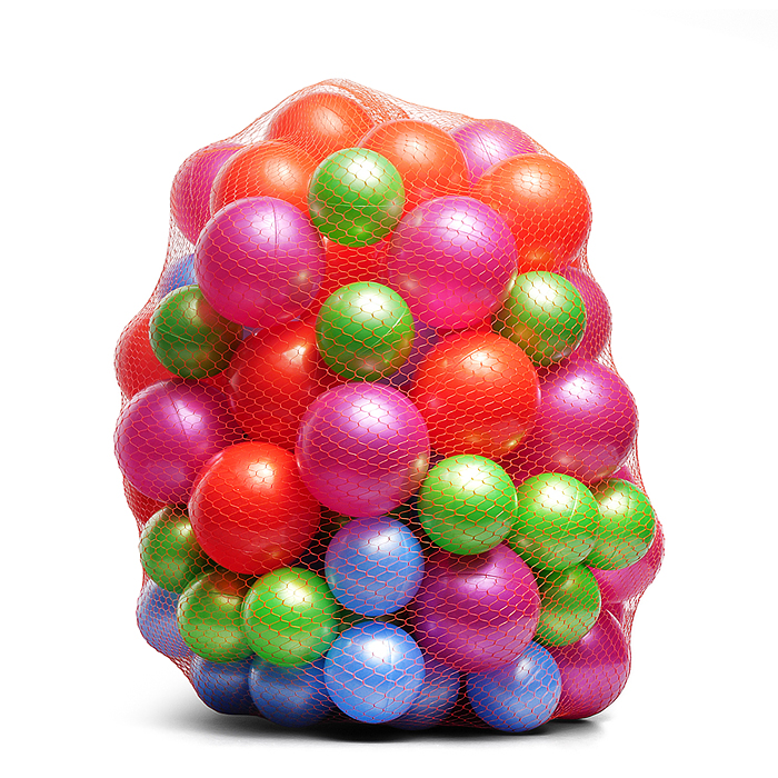 Шарики диам. 6 и 8 см (100 шт. в ассортименте в сетке)