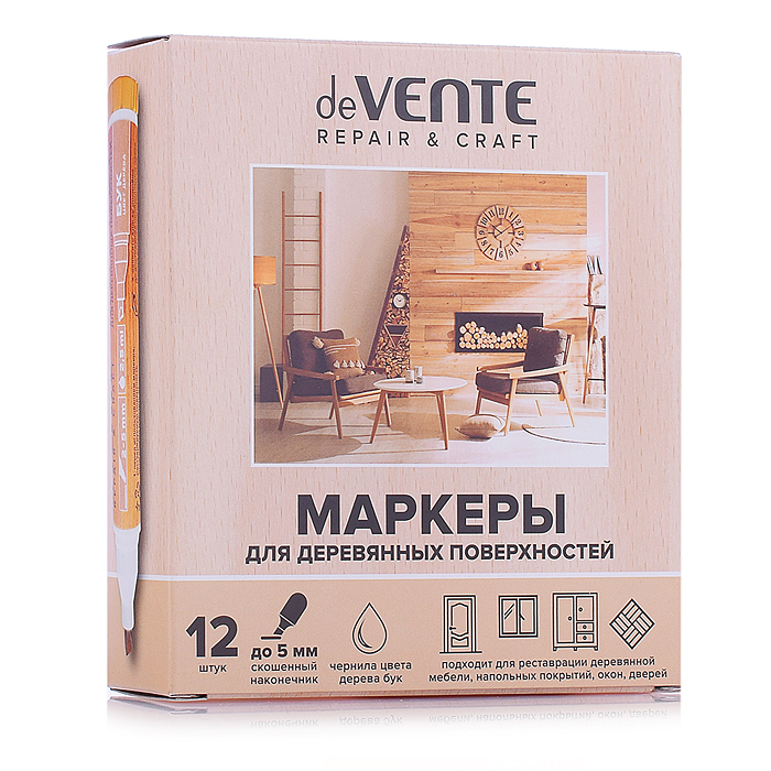 Фото к товару Маркер для деревянных поверхностей "Repair" круглый корпус, скошенный наконечник, ширина ли Маркер для деревянных поверхностей "Repair" круглый корпус, скошенный наконечник, ширина ли