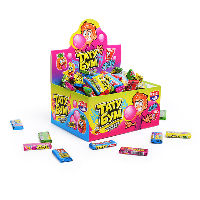 Жевательная резинка с татуировкой "Тату Бум" ассорти 2гр*200шт