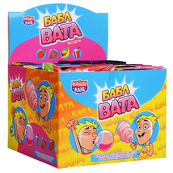 Сладкая вата "Бабл вата" ассорти 5гр*24шт