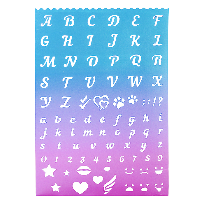 Трафареты буквы и цифры 210x297x0,5 мм, полипропилен, 500 мкм, 