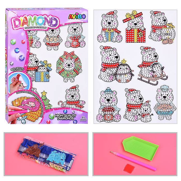 Мозаика алмазная A5503-2 "Северные мишки" в  коробке