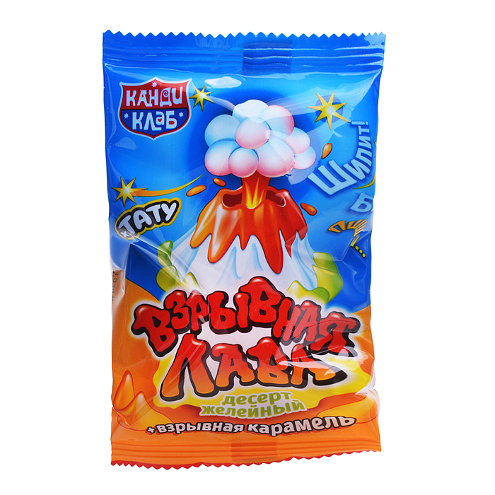 Десерт желейный со взрывной карамелью и татуировкой "Взрывная Лава" 27г*30шт