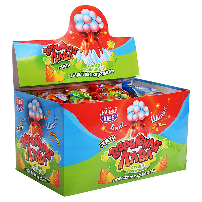Десерт желейный со взрывной карамелью и татуировкой "Взрывная Лава" 27г*30шт