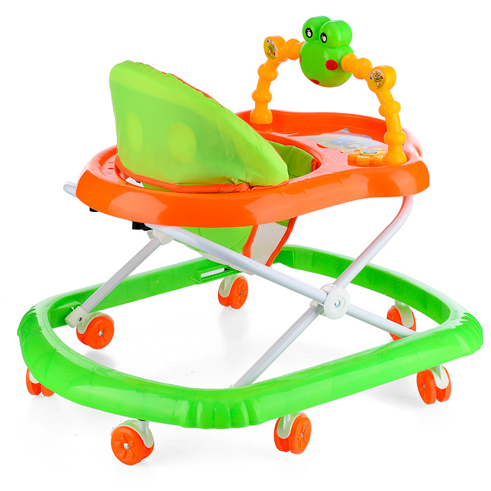 Ходунки 903-W-3 "Лягушонок" (зеленый-оранжевый) в пакете