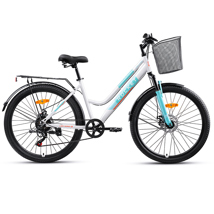 Велосипед 26" Rocket lady Steel 26, цвет белый/бирюзовый, размер 17"