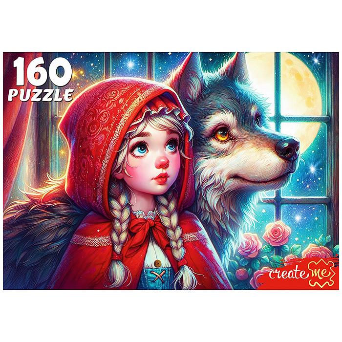 Пазлы 160 "Портрет Красной Шапочки и волк"