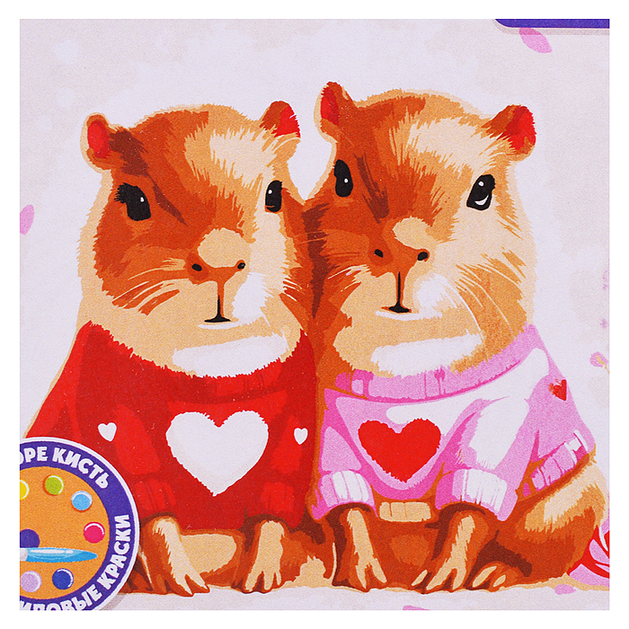 Картина по номерам "Капибары в свитерах" 20х20см