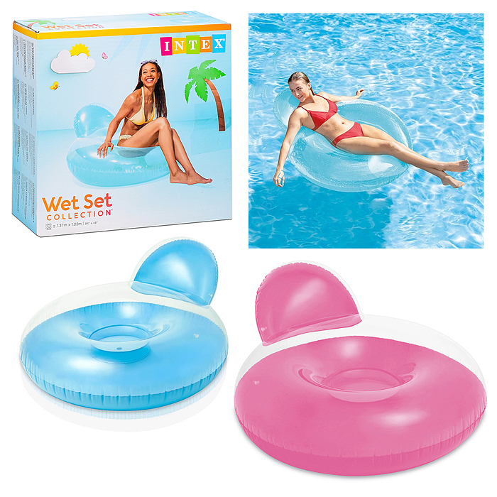 Шезлонг «Замороженный Неон» с подушкой, 137х122 см, МИКС 58889EU INTEX