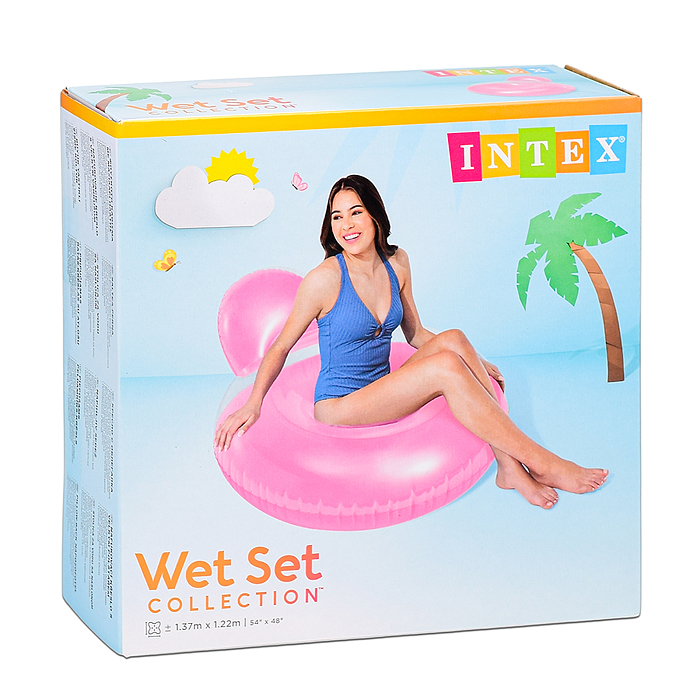 Шезлонг «Замороженный Неон» с подушкой, 137х122 см, МИКС 58889EU INTEX