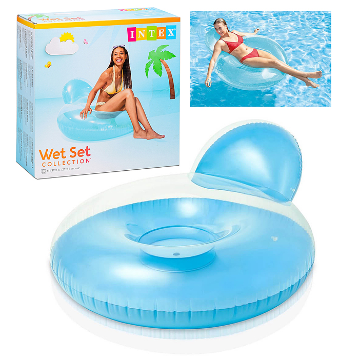 Шезлонг «Замороженный Неон» с подушкой, 137х122 см, МИКС 58889EU INTEX