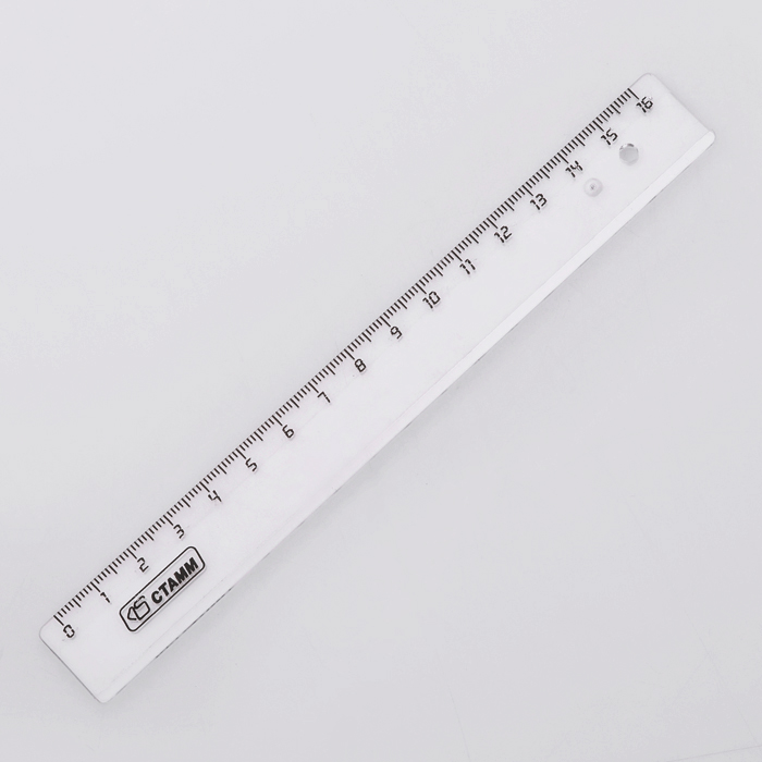 Линейка пластиковая 16см, прозрачная б/цв Линейка пластиковая 16см, прозрачная б/цв