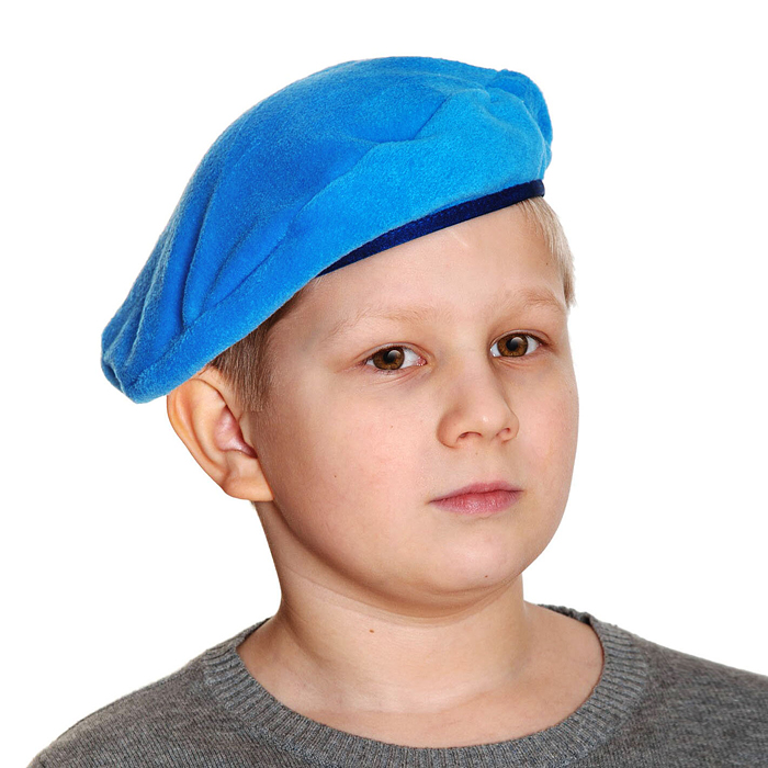 Берет карнавальный голубой детский р-р 53-55 Берет карнавальный голубой детский р-р 53-55