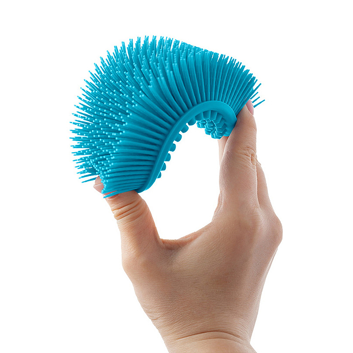 Губка для тела силиконовая овал, голубая