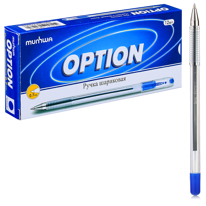 Ручка шариковая "Option" синяя, 0,7мм