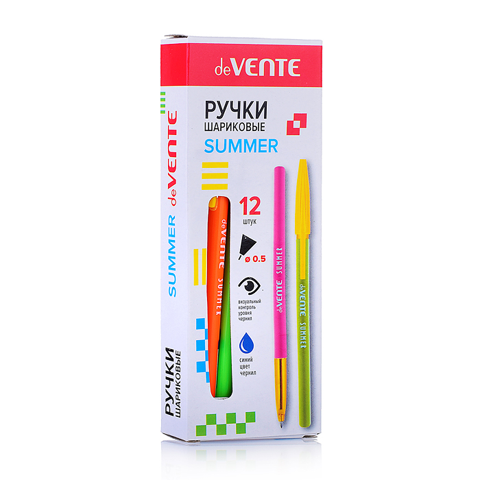 Ручка шариковая "Summer" d=0,5 мм, неоновый корпус с полупрозрачным держателем, разборный к