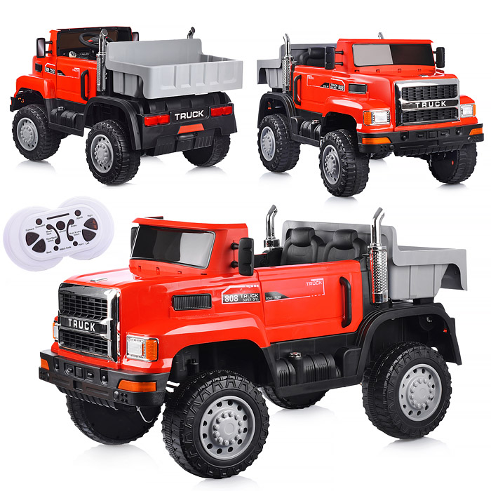 Электромобиль U023478Y "Супер Трак" на аккумуляторе, с р/у управлением, в коробке (красный)