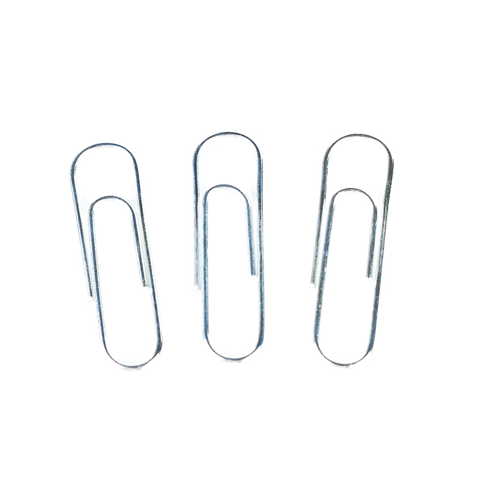 Скрепки металлические овальные оцинкованные 28 мм, 100 шт в картонной коробке