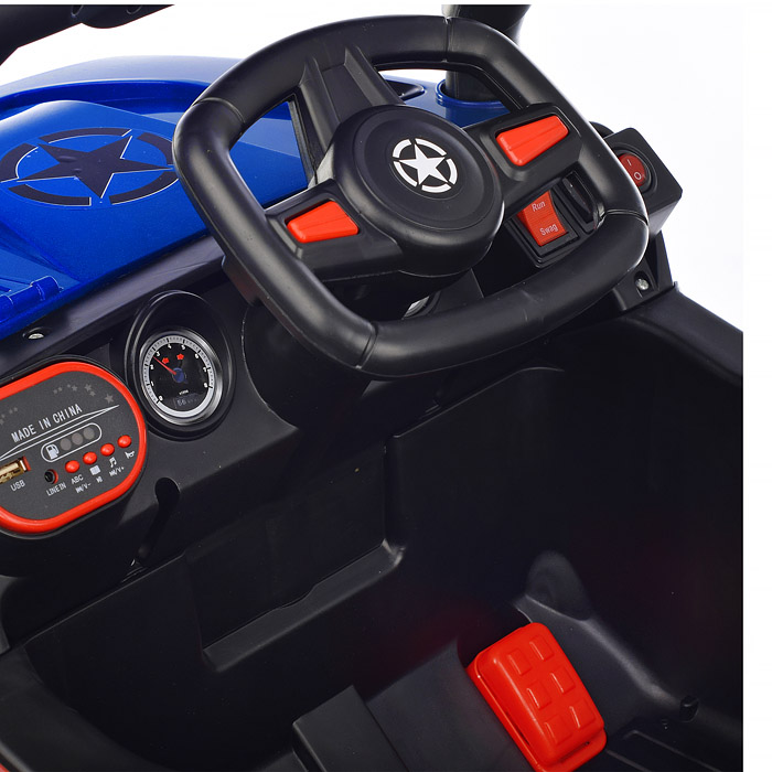 Электромобиль U023460Y "Рустик" на аккумуляторе, с р/у управлением, в коробке (синий)