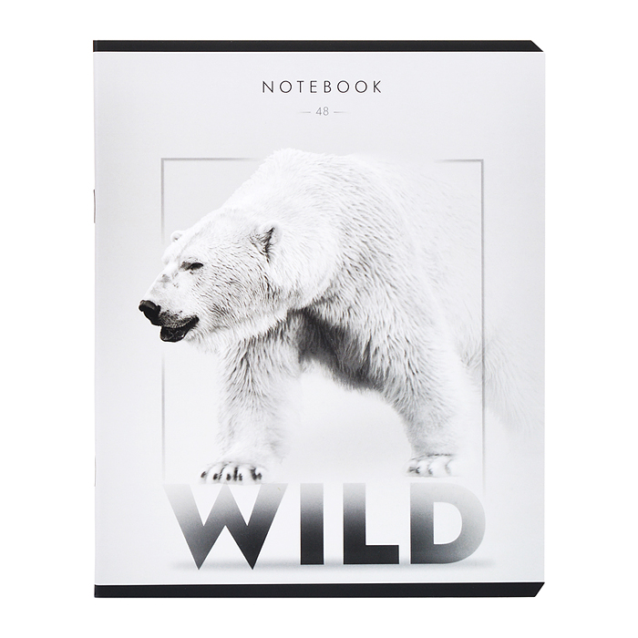 Тетрадь 48л. клетка А5 "Дикий зверь" скрепка