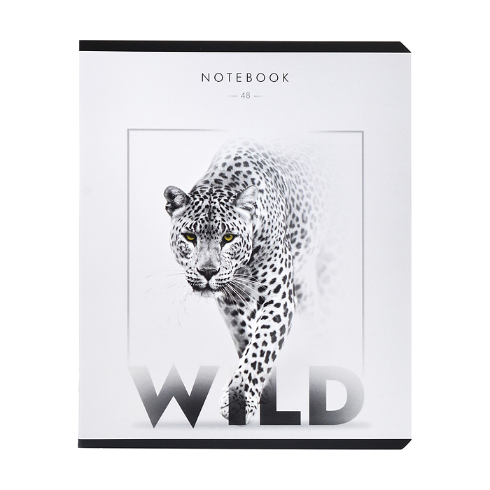 Тетрадь 48л. клетка А5 "Дикий зверь" скрепка