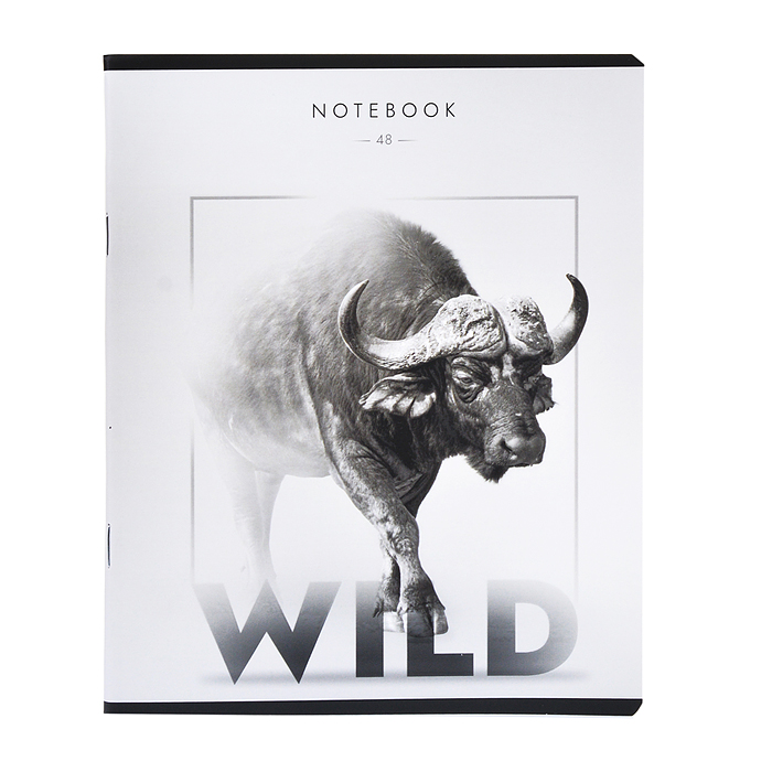 Тетрадь 48л. клетка А5 "Дикий зверь" скрепка