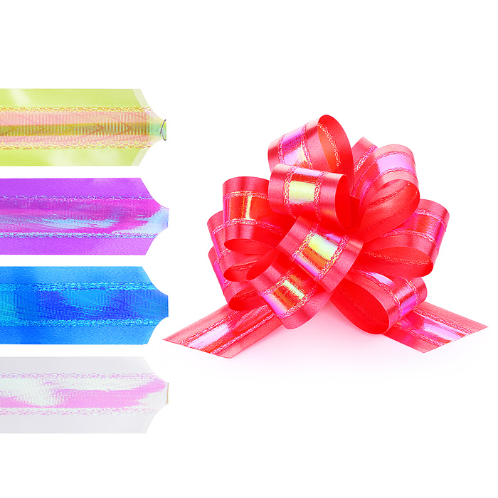 Бант-Шар 3,2см перламутровый (готовый 12см) цвета ассорти, средний 