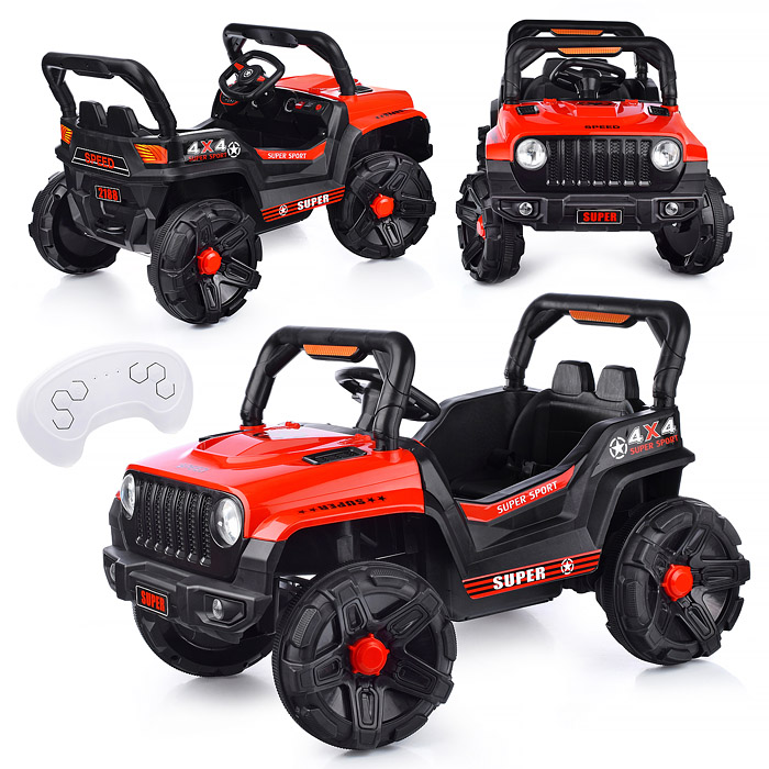 Электромобиль U023460Y "Рустик" на аккумуляторе, с р/у управлением, в коробке (красный)