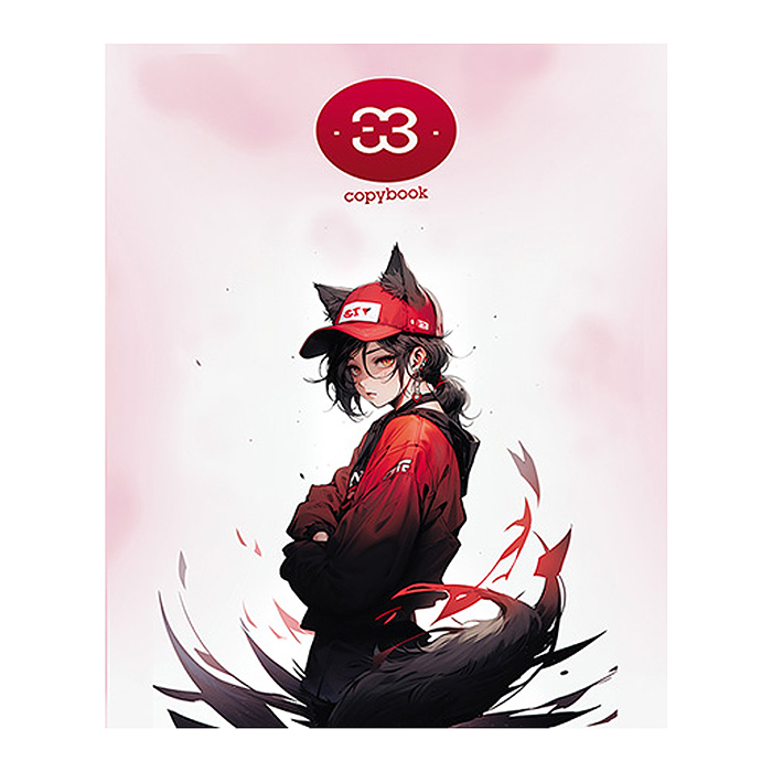 Тетрадь 96л. клетка "Девочка-кошка" обложка мелованный картон