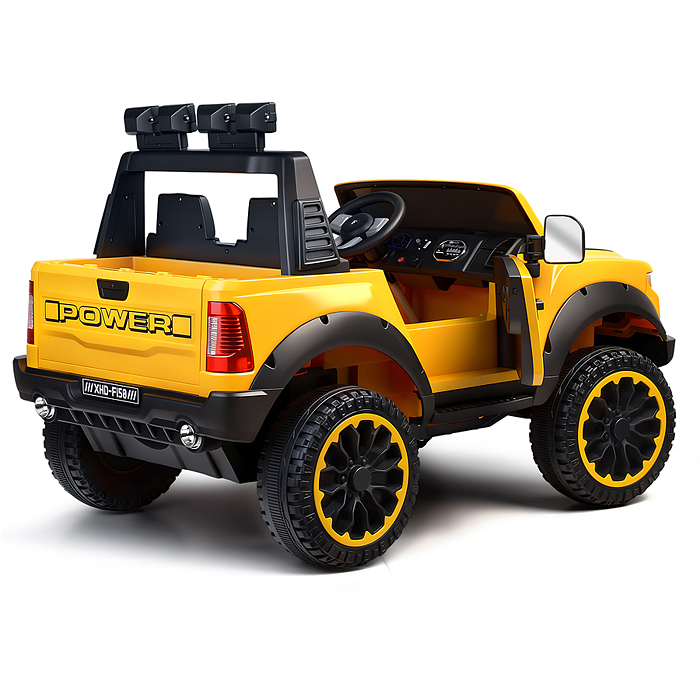 Электромобиль U023438Y "Мощность скорости" на аккумуляторе, с р/у управлением, в коробке (желтый)