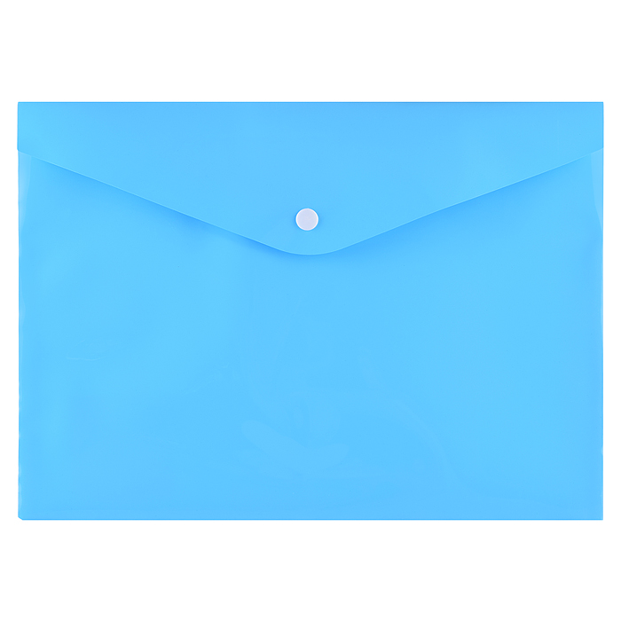 Папка-конверт на кнопке "Pastel" A4 (330x235 мм) 180 мкм, непрозрачная пастельная бирюзовая