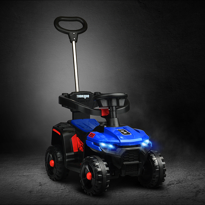 Квадроцикл U014102Y "Муви" с родительской ручкой, на аккумуляторе 6V. синий