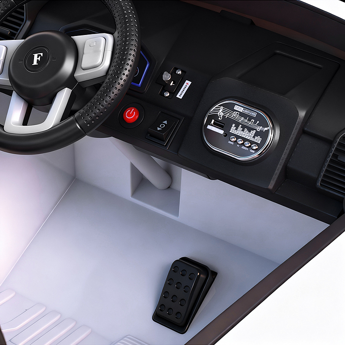 Электромобиль U023438Y "Мощность скорости" на аккумуляторе, с р/у управлением, в коробке (белый)