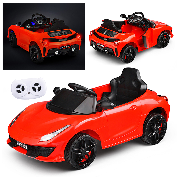 Электромобиль U023436Y "Скоростной заезд" на аккумуляторе, с р/у управлением, в коробке (красный)