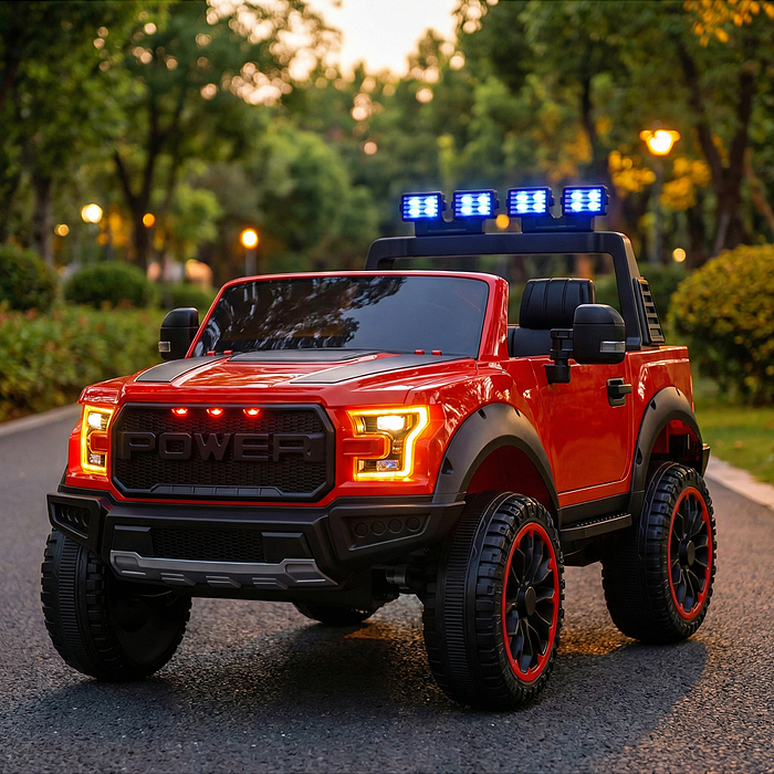 Электромобиль U023438Y "Мощность скорости" на аккумуляторе, с р/у управлением, в коробке (красный)