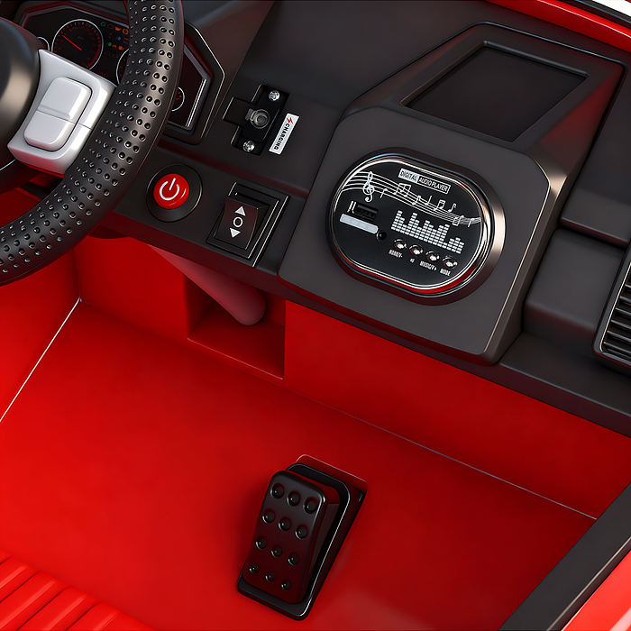 Электромобиль U023438Y "Мощность скорости" на аккумуляторе, с р/у управлением, в коробке (красный)