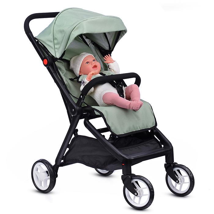 Коляска для кукол 9699 прогулочная, складная, с корзиной, цвет хакки