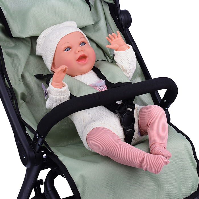 Коляска для кукол 9699 прогулочная, складная, с корзиной, цвет хакки