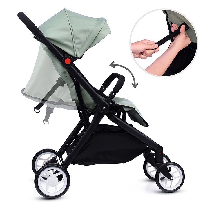 Коляска для кукол 9699 прогулочная, складная, с корзиной, цвет хакки