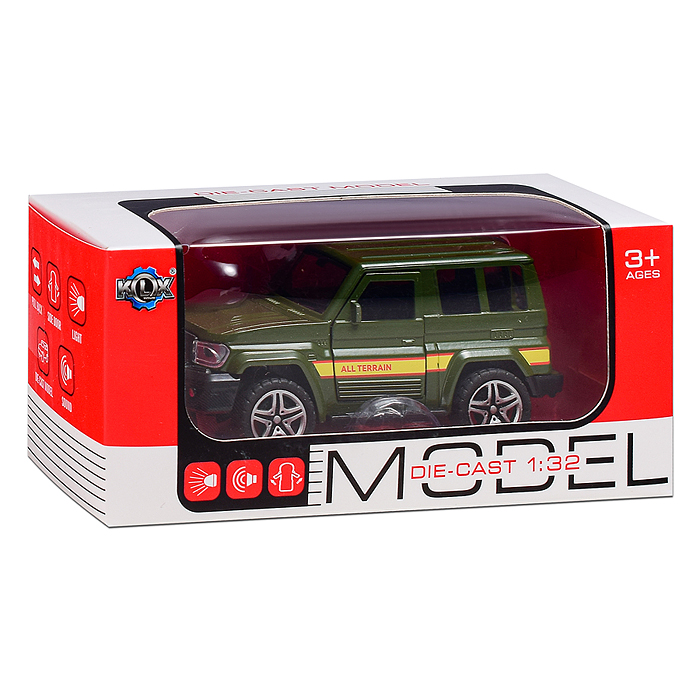 Машина KLX600-340A "Вездеход"1:32 (свет,звук, откр дв)  в коробке