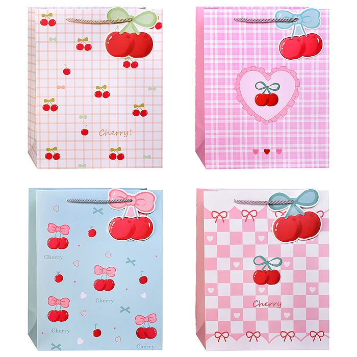 Пакет подарочный 00-7753 "Вишенка" 32*26*12см.