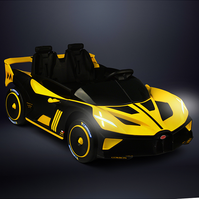 Электромобиль U023429Y "Турбо" на аккумуляторе, с р/у управлением, в коробке (желтый)