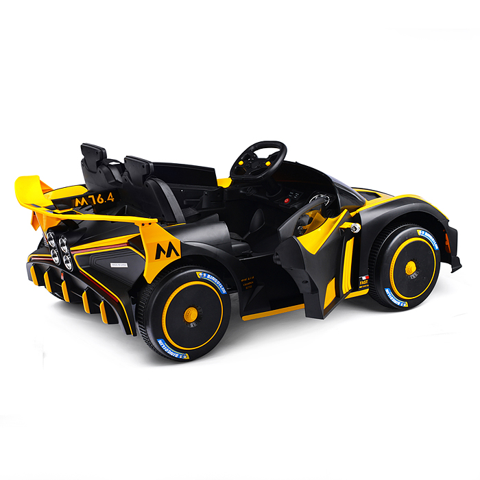 Электромобиль U023429Y "Турбо" на аккумуляторе, с р/у управлением, в коробке (желтый)