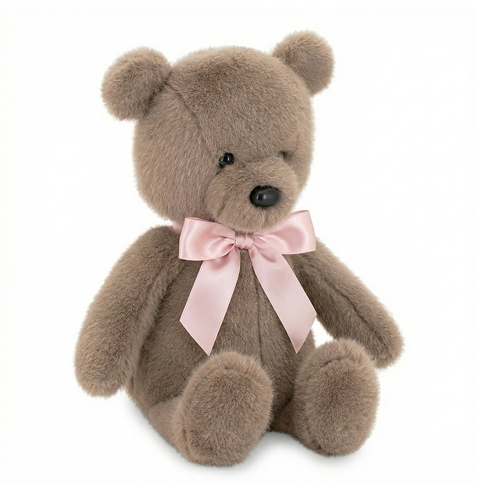 Медвежонок Тёпа мокко с пудровым бантом 33 