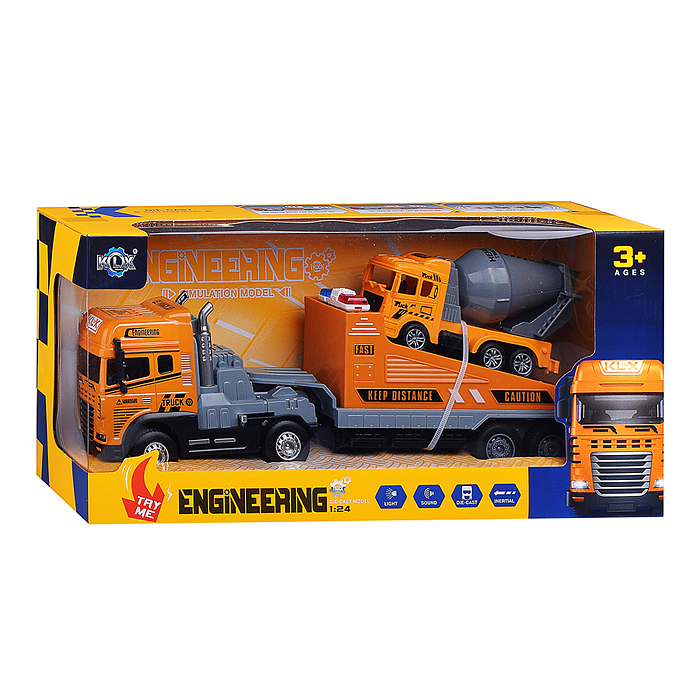 Машина KLX800-261 "Перевозчик спецтехники" ( свет,звук) в коробке