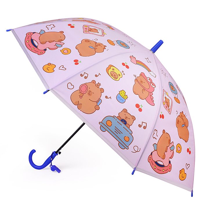 Зонт детский 00-7886 "Милая капибара" (цвет фиолетовый) (48,5см.)