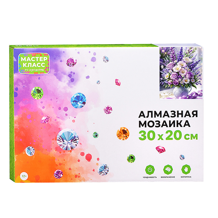 Фото к товару Мозаика алмазная MKA3020-78 "Букет в вазе" 20*30см. Мозаика алмазная MKA3020-78 "Букет в вазе" 20*30см.