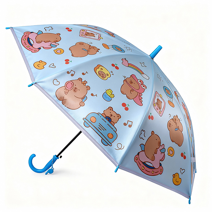 Зонт детский 00-7885 "Милая капибара" (цвет синий) (48,5см.)