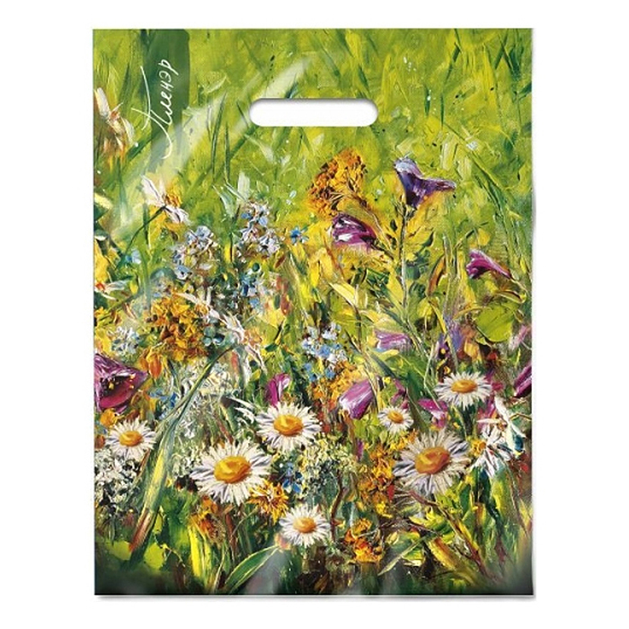 Пакет ПЭ с вырубной ручкой 31х40, 60мкм "Пленэр" ПВД ламинированный