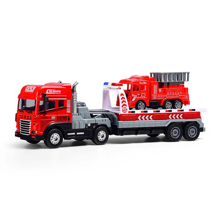 Машина KLX800-254 "Перевозчик пожарной техники" (свет,звук) в коробке